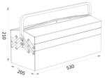 Mallette a outils 5 compartiments longueur 530mm