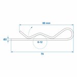 Ressort de verrouillage simple 2mm 6-12mm