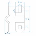 Support de montage pour anneau en D 6 mm x10 pieces