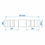 Passe-fil droit de 12 mm par piece