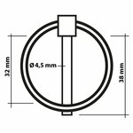 Goupille de verrouillage 4,5 mm avec anneau 2 pieces sous blister