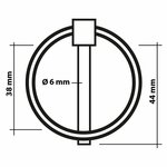 Goupille de verrouillage 6mm avec anneau 2 pieces en blister