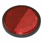 Reflecteur rouge 58mm autocollant avec plaque de base 2 pieces en blister