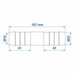 Passe-fil droit 25mm