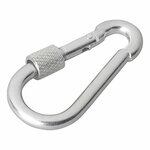 Mousqueton metallique 6x60mm avec fermeture a vis x10 pieces