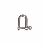 Fermoir en D court 4mm, A4 acier inoxydable AISI 316 750 daN
