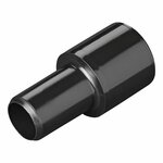 Tuyau d'evacuation piece de transition dia 28 mm a dia 19 mm PE noir sous blister
