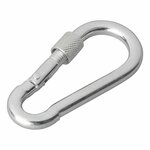Mousqueton metal 8x80mm avec fermeture a vis x10 pieces