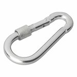Mousqueton metal 8x80mm avec fermeture a vis x10 pieces