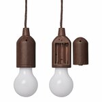 Lampe retro motif bois avec cordon 90cm
