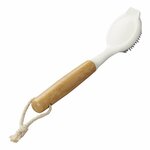 Brosse a vaisselle en silicone 24,5 cm de diametre 7 cm x 5 cm en bambou