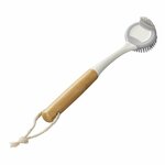 Brosse a vaisselle en silicone 30,5 cm diametre 6 cm bambou
