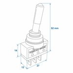 Interrupteur a bascule LED rouge 12V-max. 20A sous blister