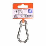 Mousqueton 70x7mm, avec illet ferme, acier inoxydable A4 AISI 316, 750 daN