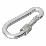 Mousqueton en metal 5x50mm avec fermeture a vis 2 pieces sous blister