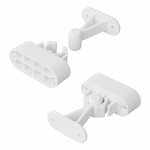 Attrape-porte avec pince flexible blanc 2 pieces