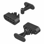 Attrape-porte avec pince flexible noir 2 pieces