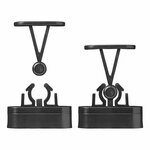 Attrape-porte avec pince flexible noir 2 pieces