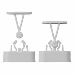 Attrape-porte avec pince flexible gris 2 pieces