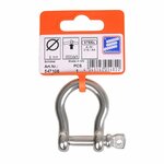 Fermoir harpe court 8 mm, acier inoxydable A4 AISI 316, 3 500 daN