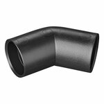 Coin de tuyau d'evacuation diametre 28 mm 45 PE noir sous blister
