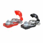 Jeu de pinces de bornes de batterie (+) et (-) avec protection plastique rouge/noir sous blister