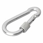 Mousqueton en metal 6x60mm avec fermeture a vis 2 pieces sous blister