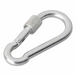 Mousqueton en metal 6x60mm avec fermeture a vis 2 pieces sous blister
