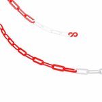 Chaîne de barriere en plastique rouge/blanc 5M