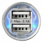 Chargeur USB 2 voies type A 12V/24V 3100mA
