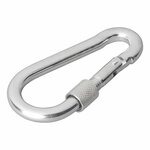 Mousqueton en metal 8x80mm avec fermeture a vis 2 pieces sous blister