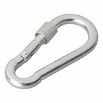 Mousqueton en metal 8x80mm avec fermeture a vis 2 pieces sous blister