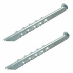 Piquet de tente 30 cm en metal nervure, 2 pieces sous sachet plastique