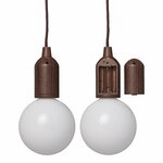 Lampe retro XL motif bois avec cordon 90cm