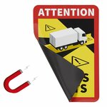 Autocollant magnetique Attention Angles Morts !Camion