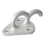 Crochet metallique pour corde avec illet 70x45mm, 5 pieces sous blister