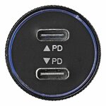 Chargeur rapide USB Type C 2 voies 12 V/24 V 3 100 mA