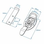 Fermeture a bascule 220x40mm + contrepartie
