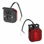 Feu de gabarit 12/24V rouge 65 x 65 mm LED avec support