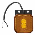 Feu de gabarit lateral 12/24V orange 65 x 65 mm LED avec support
