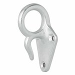 Crochet metallique pour corde avec illet 70 x 40 mm, 5 pieces sous blister