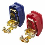 Jeu de pinces de bornes de batterie (+) et (-) a degagement rapide sous blister