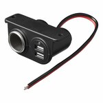 Prise allume-cigare en saillie + 2xUSB type A 12V/24V