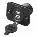 Boîtier d'encastrement USB double type A 3100mA 12V/24V sous blister