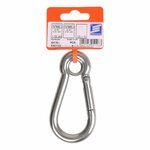 Mousqueton 100x10mm, avec illet ferme, acier inoxydable A4 AISI 316, 1 150 daN