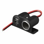 Prise allume-cigare en saillie + 2xUSB type A 12V/24V sous blister