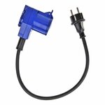 Rallonge de 40 cm de fiche Schuko vers fiche CEE coudee + prise Schuko