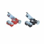 Jeu de pinces de bornes de batterie (+) et (-) a degagement rapide rouge/noir sous blister
