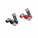 Jeu de pinces de bornes de batterie (+) et (-) a degagement rapide rouge/noir sous blister