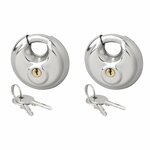 Serrure a disque 70 mm, 2 pieces a cles identiques, sous blister
